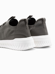 Męskie buty sneakersy wsuwane wykonane z lekkich materiałów - khaki V2 OM-FOKS-0149