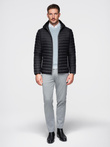 Jachetă pentru bărbați din puf natural ultraușor cu husă de depozitare - negru V1 OM-JALP-0211