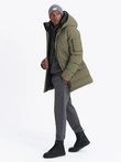 Outdoorová dlhá pánska bunda parka - olivová V4 OM-JALJ-0201