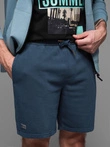 Pánské krátké teplákové šortky RELAXED FIT athleisure stylu - tmavě modré V4 OM-SRWS-0122
