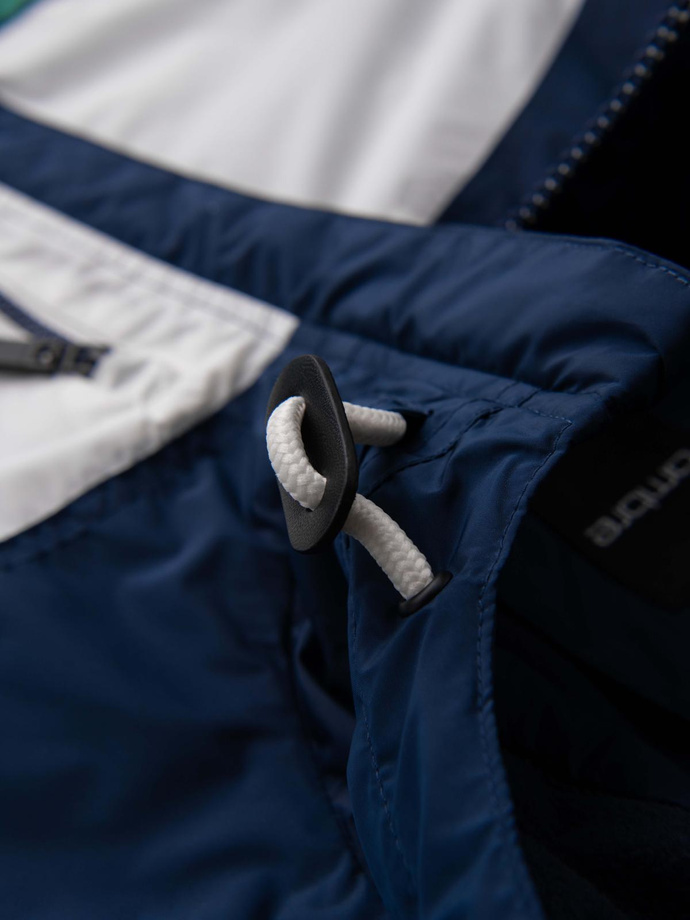 Jachetă sport ușoară colorată pentru bărbați cu fleece - verde și albastru marin V20 OM-JANP-0194