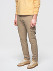 Pánske cargo nohavice STRAIGHT LEG s vreckami na zips - khaki V3 OM-PACG-0204