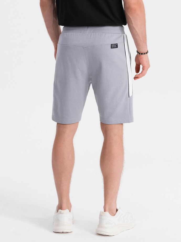 Pantaloni scurți de trening pentru bărbați, cu șiret - gri V9 W359