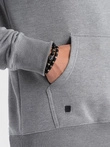 Men's hooded sweatshirt - grey melange V B979