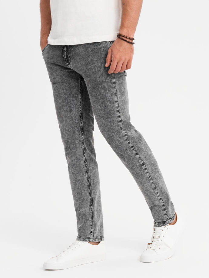 Pánske klasické sprané džínsy REGULAR FIT - sivé V4 OM-PADP-0217