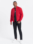 Men's bomber jacket seamed - red V14 OM-JANP-0115