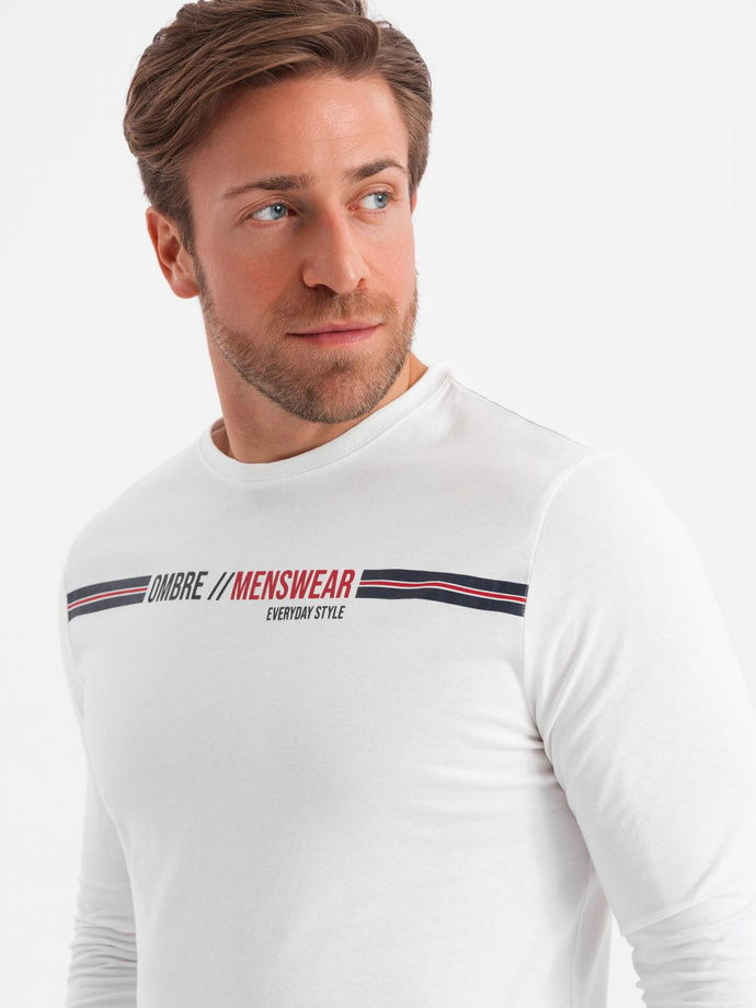 Pánske tričko s potlačou - biele 2 OM-LSPT-0119