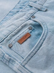 Men's CARROT FIT denim pants with rubbing - light blue V1 OM-PADP-0250