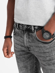 Vyriškos džinsinės kelnės SLIM FIT - pilkos V4 OM-PADP-0110