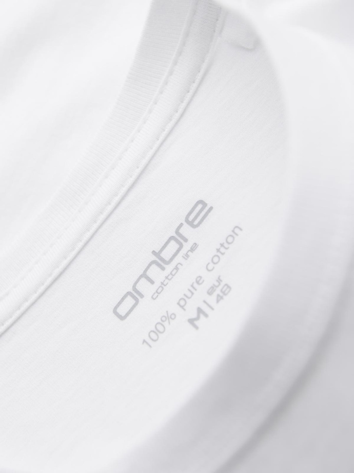 Vyriški klasikiniai medvilniniai marškinėliai BASIC - balti V4 OM-TSBS-0236