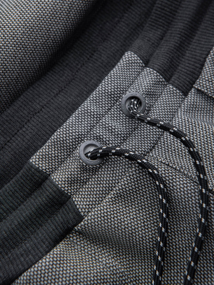 Pánske štruktúrované pletené tepláky - grafitové V5 OM-PASK-0211