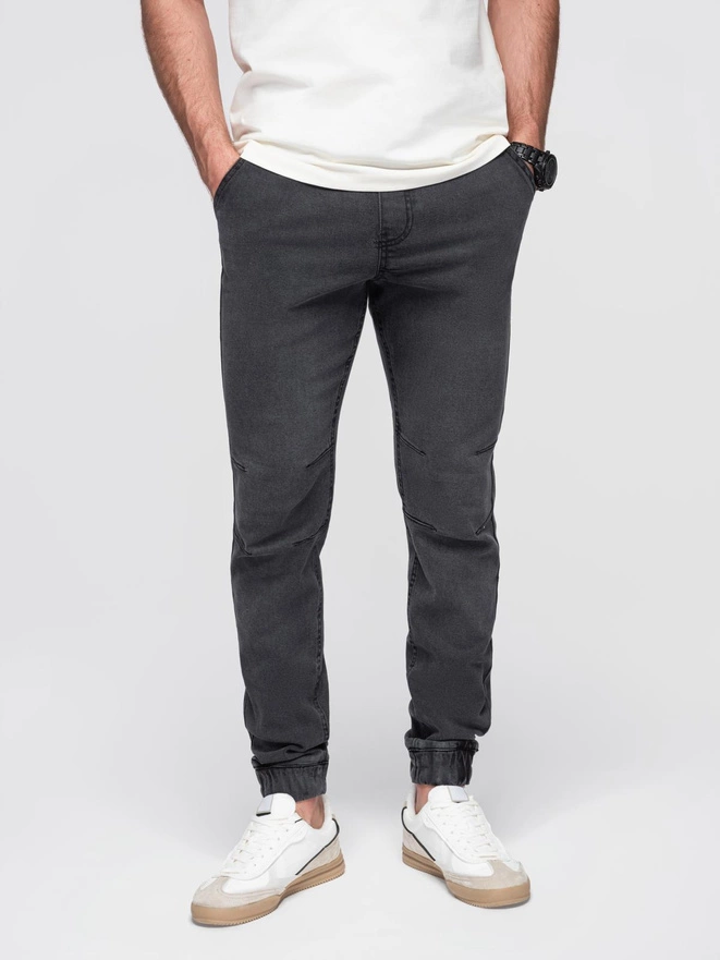 Vyriškos džinsinės kelnės JOGGERS - pilkos V3 OM-PADJ-0267