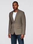 Men's elegant SLIM FIT jacket with rayon - olive V5 OM-BLZB-0135 