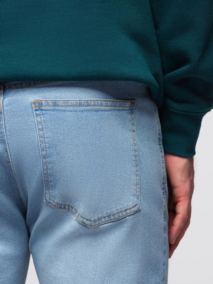 Pantaloni bărbătești JOGGERY din denim cu evazare clasică - albastru deschis V1 OM-PADJ-0265