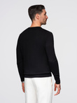 Elegant men's sweater with a v-neck - black V1 OM-SWBS-0107