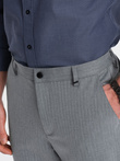 Men's chino pants with elastic waistband SLIM FIT - grey V1 OM-PACP-0158