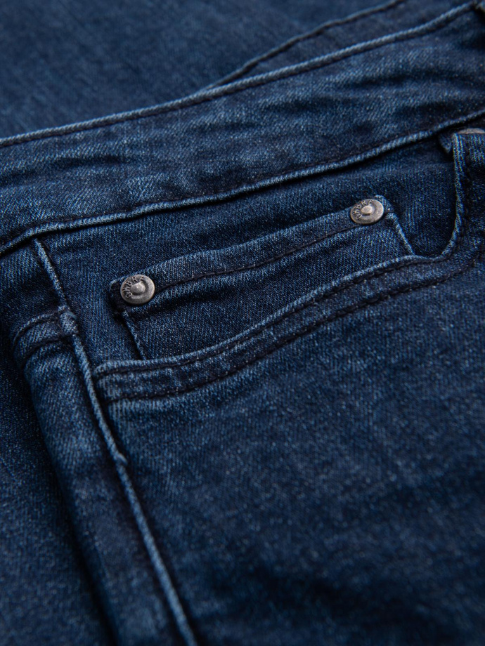Blugi clasici SLIM FIT pentru bărbați cu elastan - albastru închis V3 OM-PADP-0216