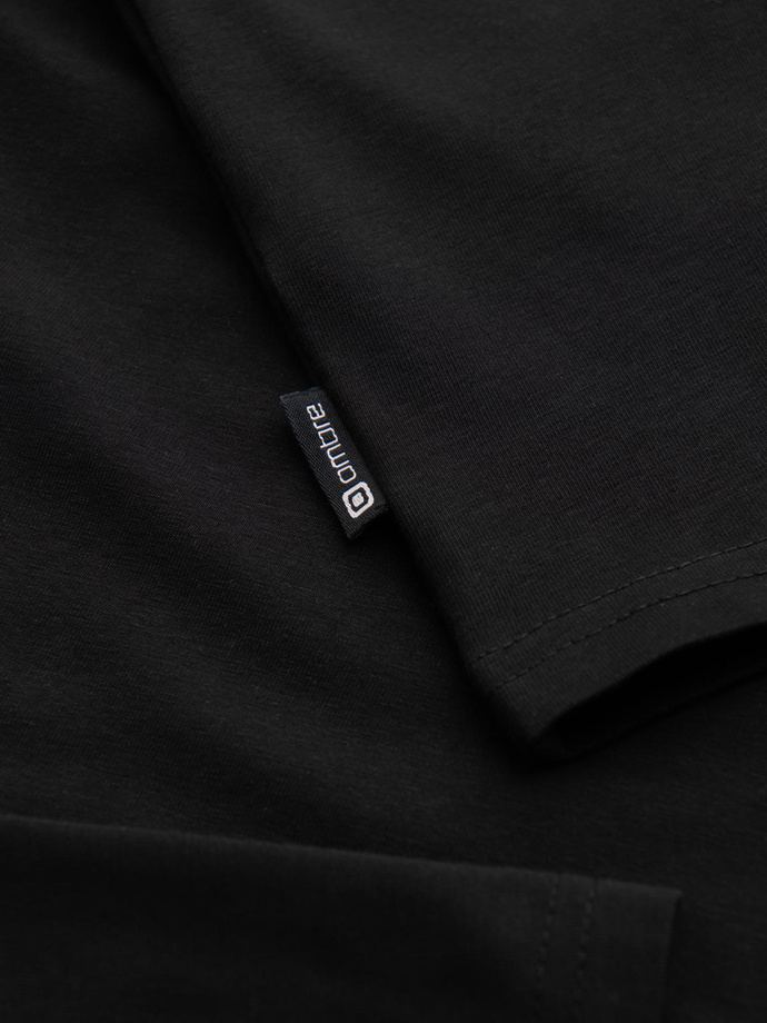 Pánsky rolák s dlhým rukávom - čierny V1 OM-LSCL-0130