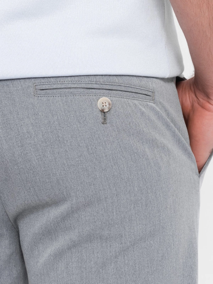 Elegantní pánské kalhoty SLIM FIT chino - světle šedé V1 OM-PACP-0191