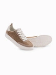Adidași old-school pentru bărbați cu talpă groasă - maro deschis V1 OM-FOSL-0170