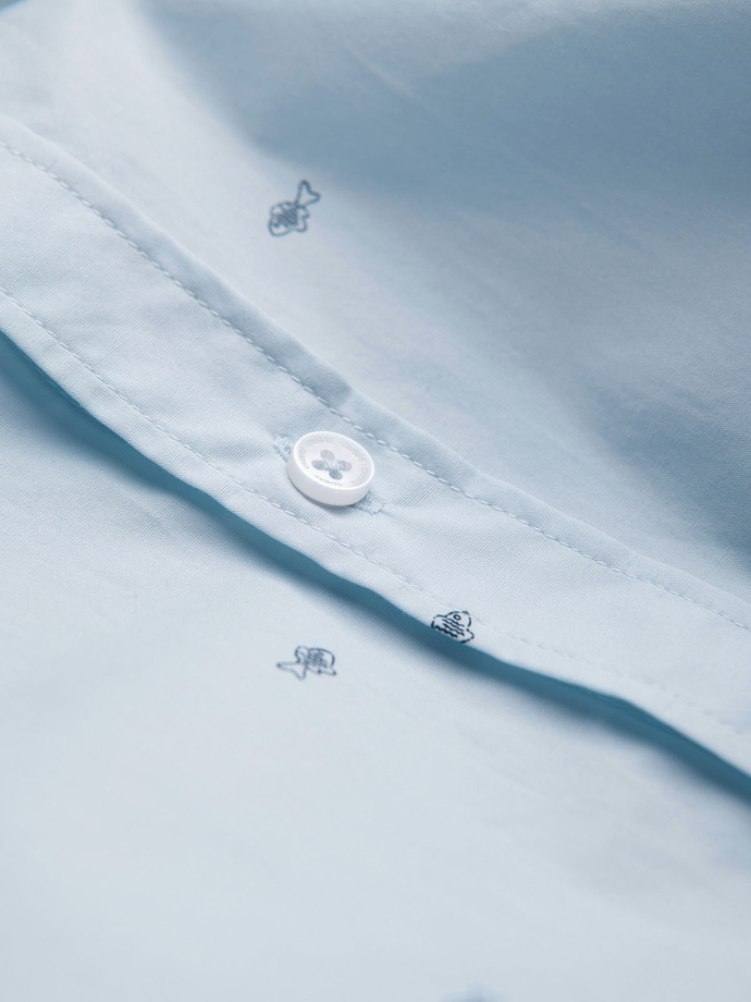 Pánska klasická bavlnená košeľa SLIM FIT s mikro vzorom - biela V1 K696