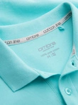 Tricou polo BASIC pentru bărbați, tricou piqué monocolor - mentă V18 OM-POBS-0100