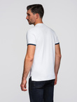 Tricou polo fără guler pentru bărbați - alb V1 OM-TSCT-0156