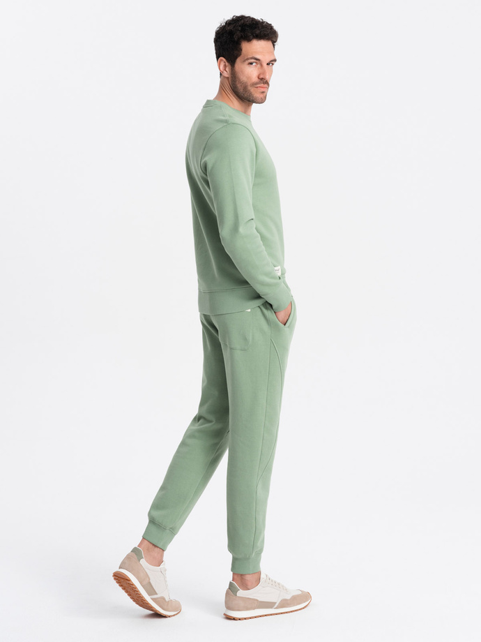 Men's sweatshirt set + jogger pants - green V3 Z79
