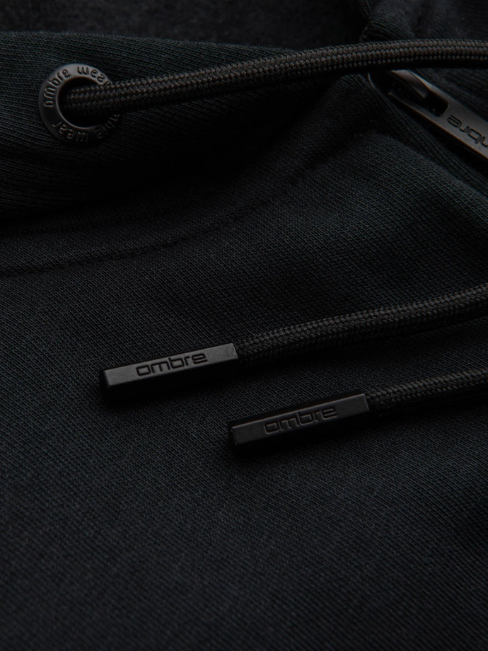 Pánská bavlněná mikina BASIC s rozepínáním - černá V9 OM-SSBZ-0160