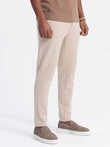 Pantaloni CARROT pentru bărbați CARROT din tricot structurat în două tonuri - bej V2 OM-PACP-0168