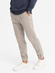 Men's knit joggers with pleats - ash V1 OM-PAJO-0202