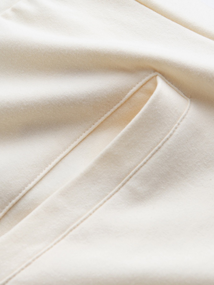 Pánské tepláky s logem - krémové V2 OM-PASK-0167