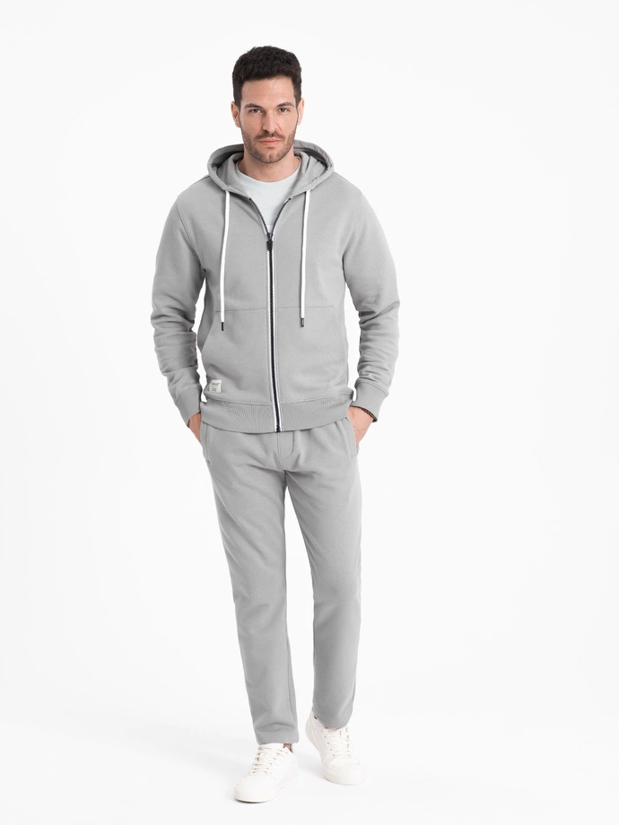  Men's sweatshirt set unbuttoned sweatshirt + pants - gray V8 Z83