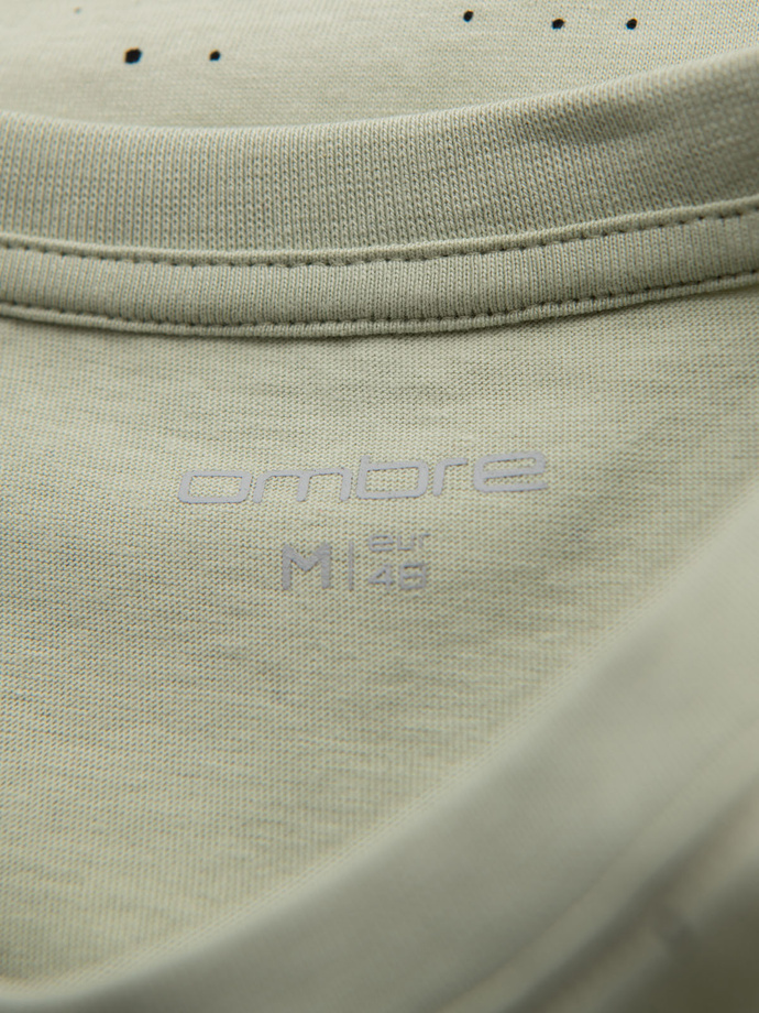 Pánské bavlněné tričko s potiskem a kulatým výstřihem - mint V3 OM-TSFP-0186