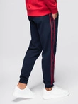 Men's sports jogger pants with stripes - navy blue V3 OM-PASK-0284
