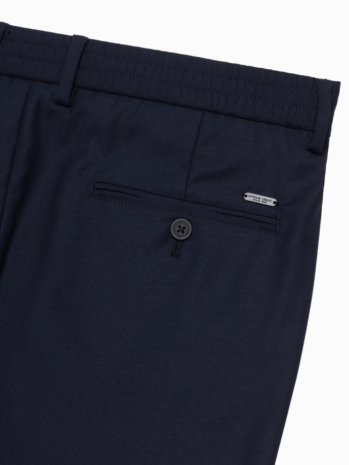 Vyriškos chino kelnės su elastine juosta SLIM FIT - tamsiai mėlynos V3 OM-PACP-0157