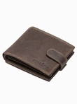 Men's leather wallet - dark brown A087