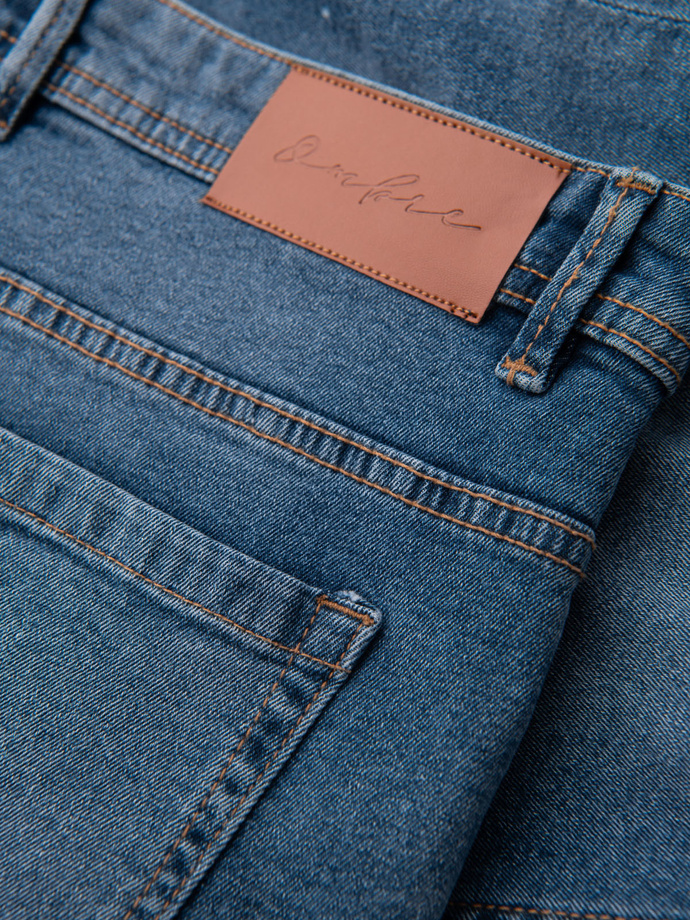 Pánske krátke džínsové šortky s roztrhanými nohavicami - modré V2 OM-SRDS-0186