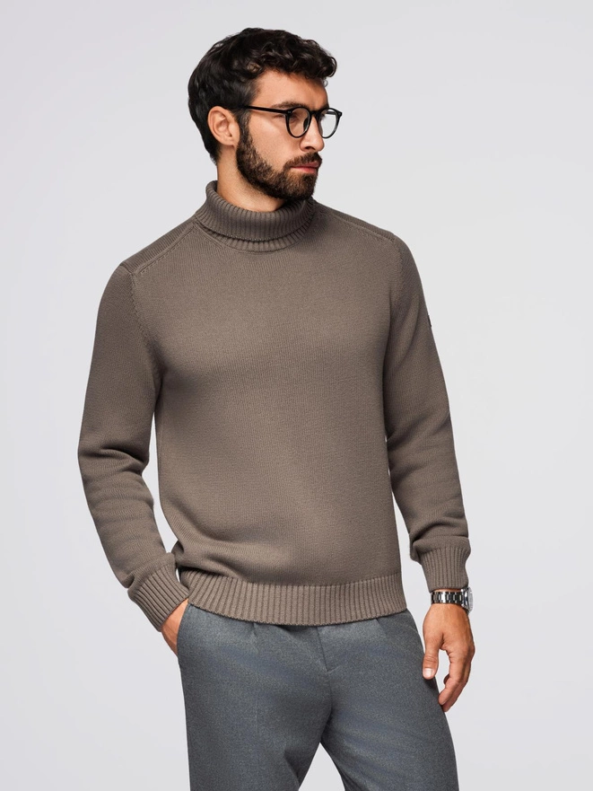 Pulover tricotat Golf pentru bărbați - gri maro V1 OM-SWTN-0163