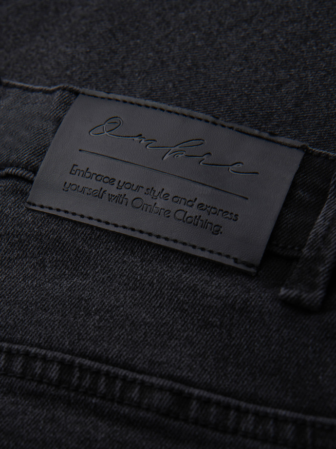 Pantaloni bărbătești JOGGERY din denim cu evazare clasică - negru V3 OM-PADJ-0265