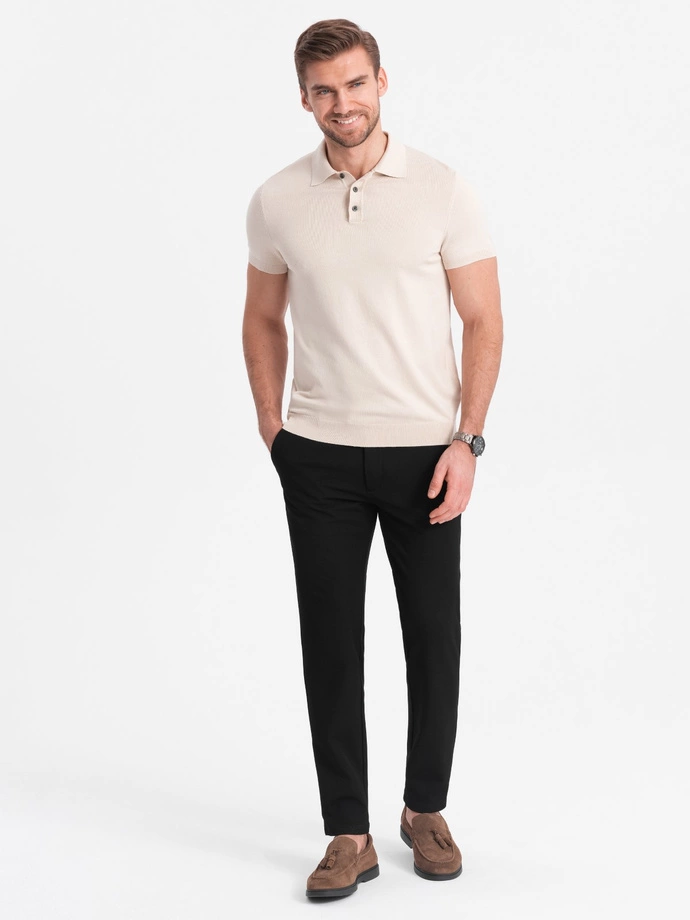 Pánské elegantní chino kalhoty SLIM FIT - černé V4 OM-PACP-0191