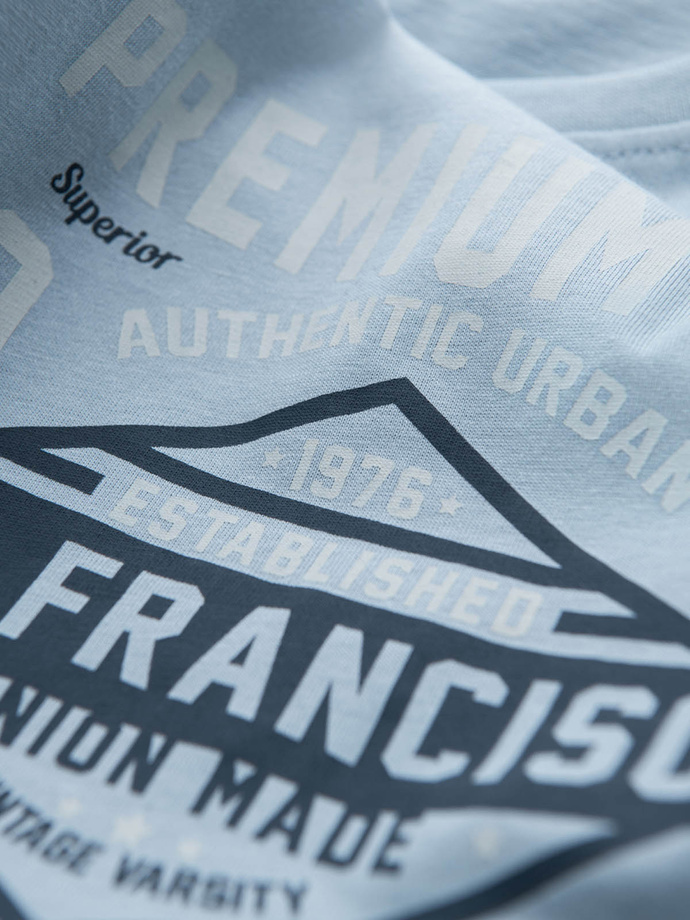 San Francisco men's printed cotton t-shirt - blue V1 OM-TSPT-0120