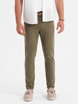 Pánske chino nohavice na mieru - olivové V3 OM-PACP-0151