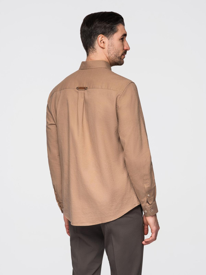 Blazer bărbătesc cu croială REGULAR cu in - crem V1 OM-BLZB-0128