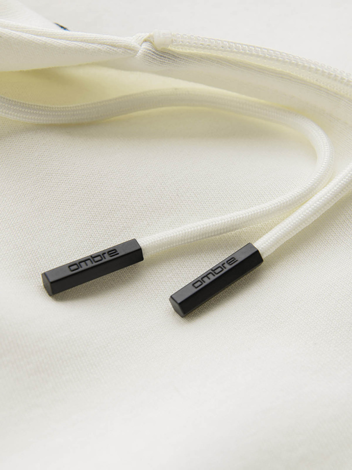 Pánská bavlněná mikina BASIC s rozepínáním - krémová V5 OM-SSBZ-0160