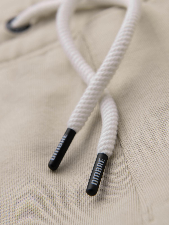Men's sweatpants with unlined leg - light beige V1 OM-PABS-0206