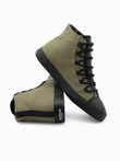Pantofi bărbați pantofi de sport din materiale combinate - olive V5 OM-FOTH-0143