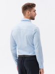 Men's shirt with long sleeves - light blue K642