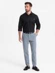 Vyriški medvilniniai marškiniai su kišenėmis REGULAR FIT - juodi V1 OM-SHCS-0147
