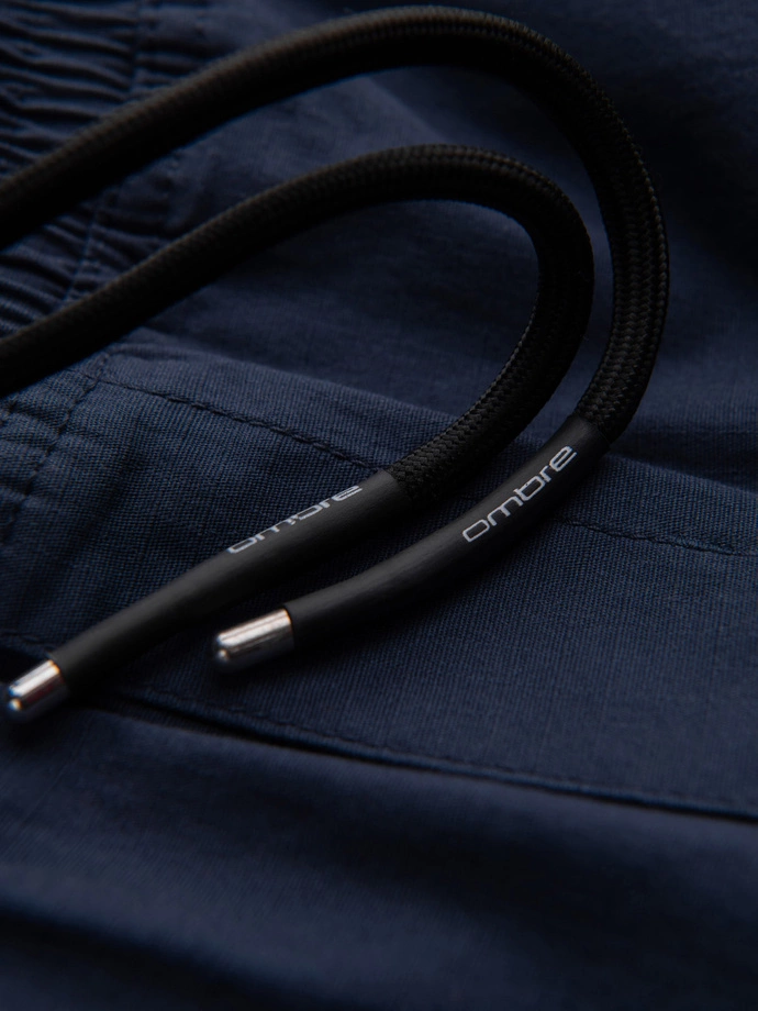 Pantaloni bărbătești JOGGER cu buzunare cargo cu fermoar - albastru marin V5 OM-PAJO-0135